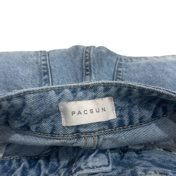 PacSun Casey Ripped Knees Low Rise Baggy Jeans Medium Indigo 27 - Picture 6 of 14